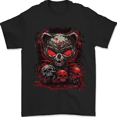 Buy An Evil Cat With Skull Satanic Kitty Mens T-Shirt 100% Cotton • 8.49£