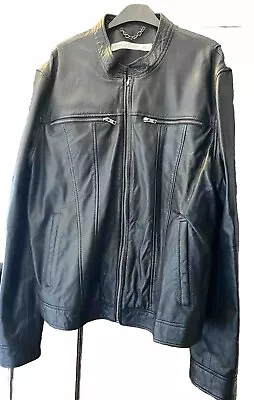 Buy Bolongaro - Smart Mens Black Leather Bomber Jacket -  Very Good Condition SizeXL • 30£