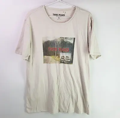 Buy Twin Peaks Vintage Style Shirt Mens XL Beige Regular Graphic Print Crew Tee • 15.58£