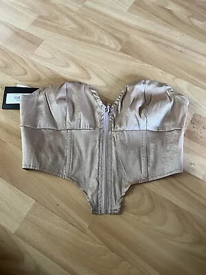 Buy Ladies Nude Satin Corset Crop Top, Size 12. New With Tags • 0.99£