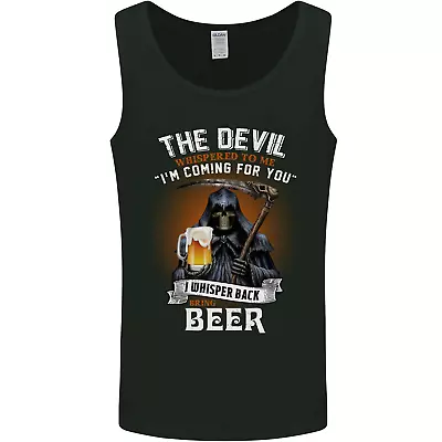 Buy Funny Grim Reaper Devil With Beer Alcohol Mens Vest Tank Top • 9.99£