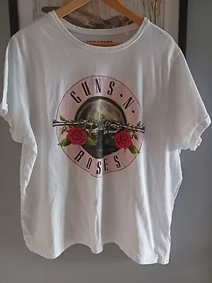 Buy Guns N Roses T Shirt Official Classic Logo White Size 22 • 8.75£