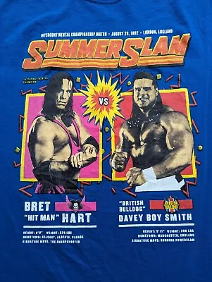 Buy Official WWE Summer Slam Bret Hitman Hart & British Bulldog T-Shirt WWF WCW VGC • 10£