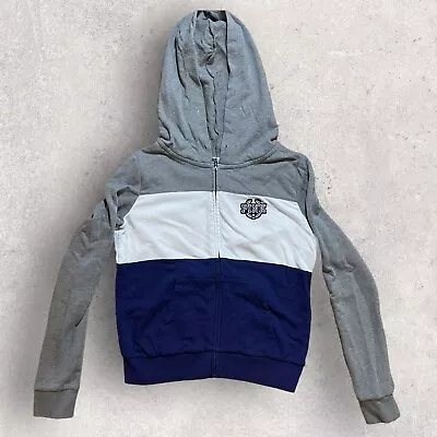 Buy PINK Victoria’s Secret Gray Blue Color Block Hooded Sweatshirt Full Zip Jacket M • 10.95£
