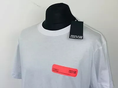 Buy Versace Jeans Couture PRISTINE WHITE Neon Badge T Shirt Size XXL • 44.99£