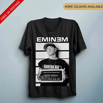 Buy Eminem TShirt Unisex Slim Shady Mugshot T Shirt 100% Cotton Gangster Rap Shirt • 13.99£
