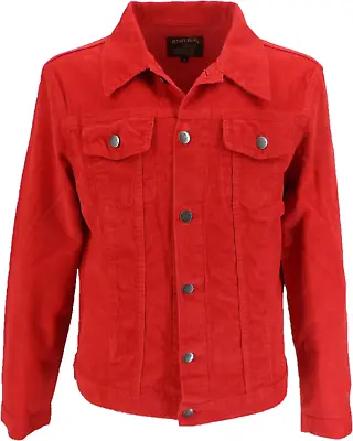 Buy Run & Fly Mens 60s Retro Vintage Red Cord Western Trucker Jacket • 46.99£