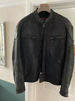 Buy Mens Triumph Leather Motorcycle Jacket Xxl Black Barely Worn…!!!  • 99£