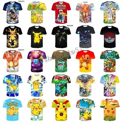 Buy Pikachu Top Boys Girls Kids 3D Casual T-Shirt Short Sleeve Tee Tops Gift • 6.88£