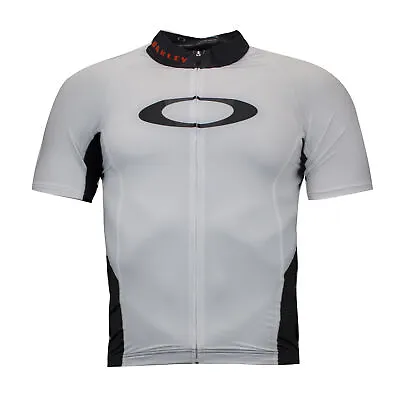 Buy Oakley Jawbreaker Road Jersey Cycling Zip Up T-Shirt White Mens Top 433760 02E • 36.99£
