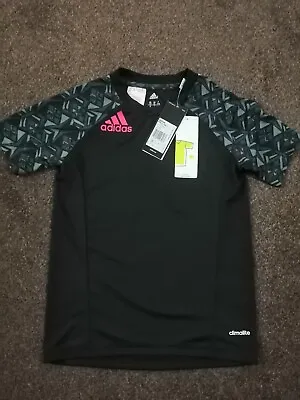 Buy Adidas Predator T-shirt Boys Age 7-8 Years Slim Fit Climalite Black New With Tag • 14.49£
