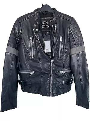 Buy AC/Dc Leather Jacket IN Bikerstyle Black Medium Size Slimfit • 195£