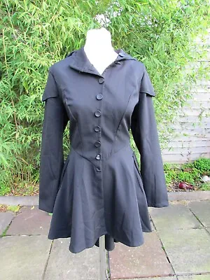 Buy Ladies Black Hooded Corset Jacket With Button Front, Size XXL, Cosplay, Emo • 45£