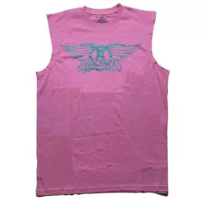 Buy Aerosmith Glitter Print Band Logo Muscle Tank • 17.95£