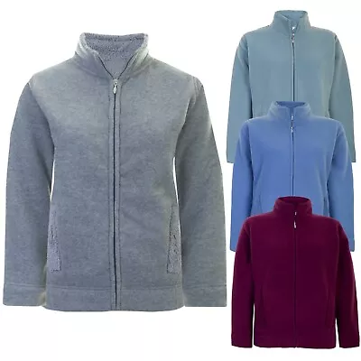 Buy Ladies Womens Sherpa Bonded Fleece Jacket Coat Lined Anti Pill Polar Plus Size • 17.95£