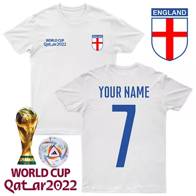 Buy Personalised England Kids T-Shirt Football Name Number Tee #WC #2 • 6.99£