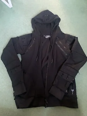 Buy  Black Chrome Hood  Hooded Zip Black By Vixxsin • 60£