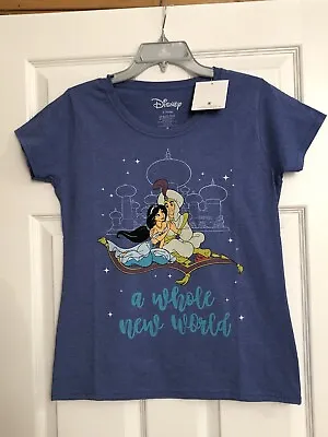 Buy New Ladies Disney Aladdin & Jasmine T-shirt Top Uk M Bnwt - A Whole New World • 15.99£