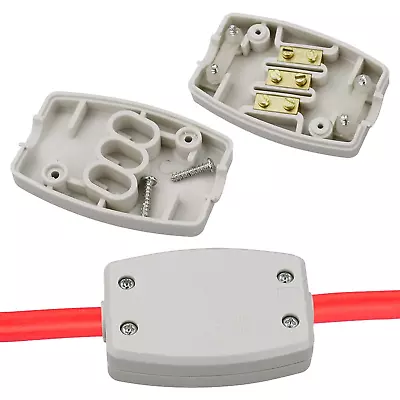 Buy 2 PCS 3 Terminal Electrical Junction Box Flex Connector Grey 250v 13Amp Cable • 5.39£