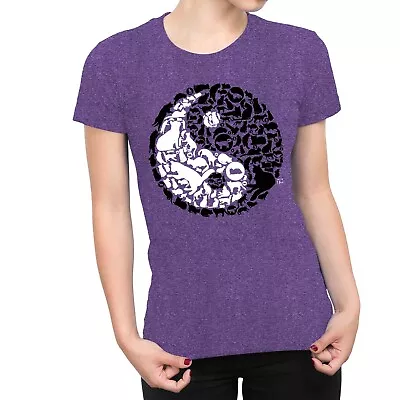 Buy 1Tee Womens Yin Yang Cats  T-Shirt • 7.99£