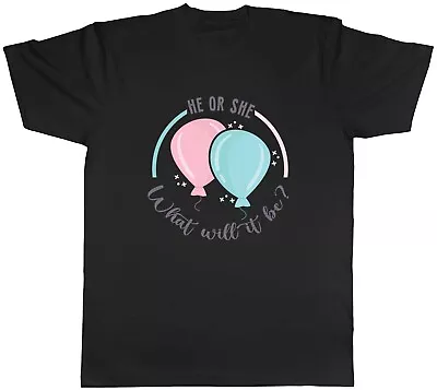 Buy He Or She What Will It Be Gender Reveal Mens Unisex T-Shirt Tee Gift • 8.99£