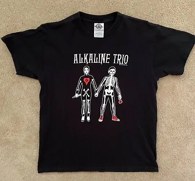 Buy Alkaline Trio Girl Boy Skeletons Black Youth Women's Large Vintage 2005 T-Shirt  • 47.36£