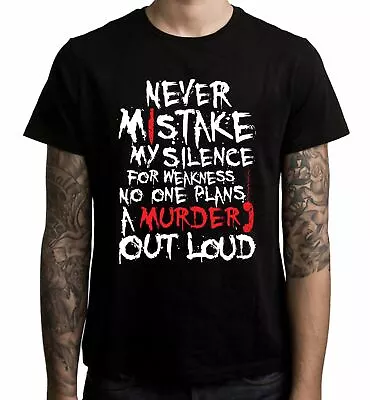 Buy Never Mistake My Silence For Weakness Slogan Men's T-Shirt  - Dexter Emo • 12.95£