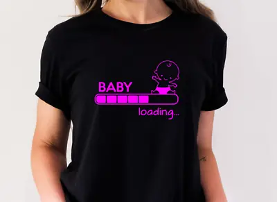 Buy Baby Loading Maternity T Shirts Tee T-Shirt Mom Funny Maternity Baby Shower • 18.90£