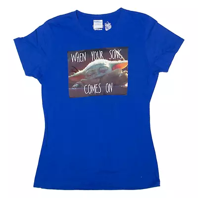 Buy STAR WARS Grogu T-Shirt Blue Short Sleeve Womens S • 9.99£