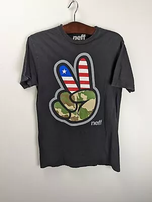Buy  Neff Black Camo Peace Sign American Logo  Size M • 9.99£