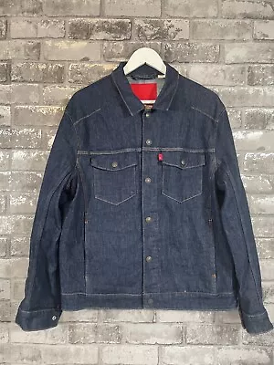 Buy LEVI'S Jeans Denim Jacket Medium Dark Blue Snap Premium Red Label Mens • 55£