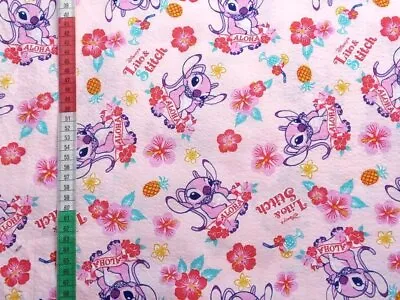 Buy Disney's Lilo & Stitch Angel Dressmaking Seersucker Cotton Fabric • 7£