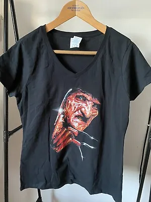 Buy Port And Company Tshirt Ladies Size M Elm Street Freddy Kruger • 10£
