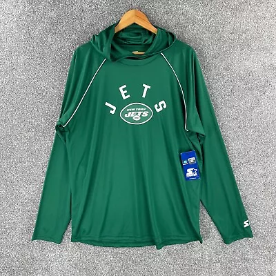 Buy Starter NY Jets Hoodie Mens XL Green Pullover Lightweight BNWT New York Jets • 19.99£