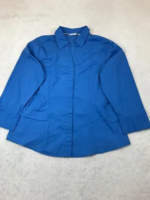 Buy Riders By Lee Blouse Blue Womens Size Large Easy Care Fitted Design Cotton • 14.99£