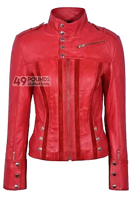Buy Ladies Leather Jacket Biker Style Slim Fit 100% REAL Lambskin 4520 • 55.25£