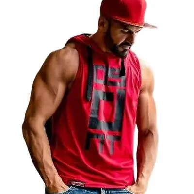 Buy Men's Sleeveless Style Workout Hoodies Perfect For Bodybuilding Fitness & Sprots • 25.68£