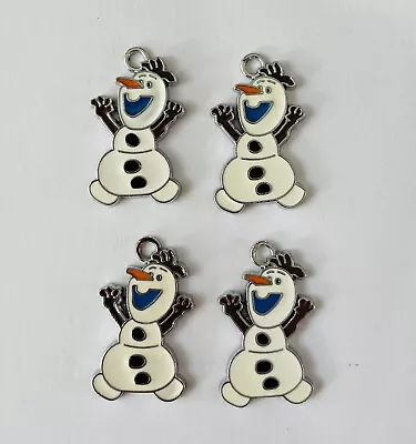 Buy 4 X Olaf Frozen Metal Charms Pendants 28mm Enamel Jewellery Making Snowman • 4.99£