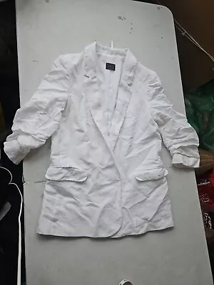 Buy Marks And Spencer Collection Women Blazer Jacket White Pleated Sleeves 12 Bnwt • 4.99£