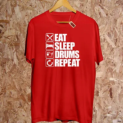 Buy Eat Sleep DRUMS Repeat T-Shirt Drummer Rock ‘n’ Roll Musician Band Music Hoodie • 12.95£