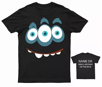 Buy Three Eyeballs Monster Face T-Shirt Personalised • 12.95£
