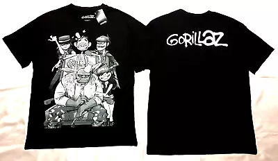 Buy GORILLAZ (See Back) T-SHIRT BLACK COTTON SHORT SLEEVE BNWT PRIMARK LICENSED • 22.95£