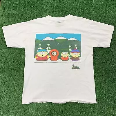 Buy Vintage T Shirt Mens Large White Graphic Print 90s South Park Film TV Promo • 45£