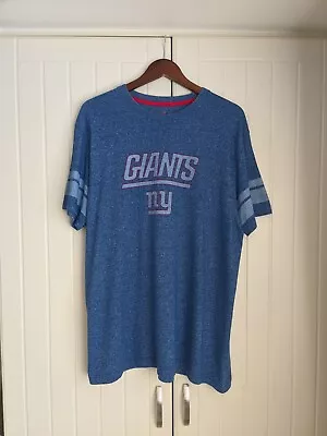 Buy Majestic NY Giants T-Shirt XL Blue Marl Cotton Blend • 9£