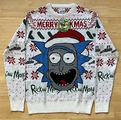Buy XS 37  Inch Chest Rick And Morty Christmas Sweater Jumper Xmas • 33.99£