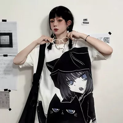 Buy T-Shirt Harajuku Punk Ulzzang Tops Clothes Fashion Women Gothic Lolita Shirt • 16.82£