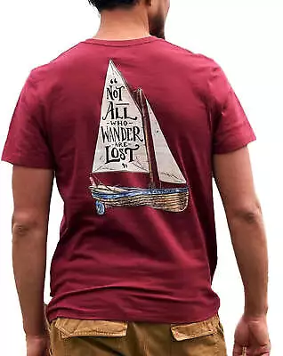 Buy Saltrock Mens Lost Ships T-Shirt Dark Red • 17.50£