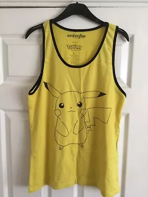 Buy Pokermon Mens Vest Top. Yellow, Featuring Pikachu - Large • 3£
