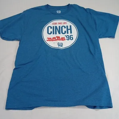 Buy Cinch Shirt Boy's  XL Western Graphic Logo Lead This Life Jersey Tee Crew Blue  • 8.29£