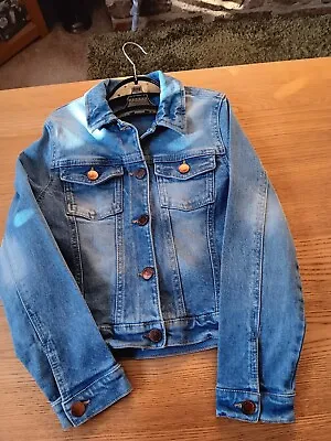 Buy Girls F&F Kids Denim Jacket Long Sleeves Collar & Metal Buttons • 4.99£